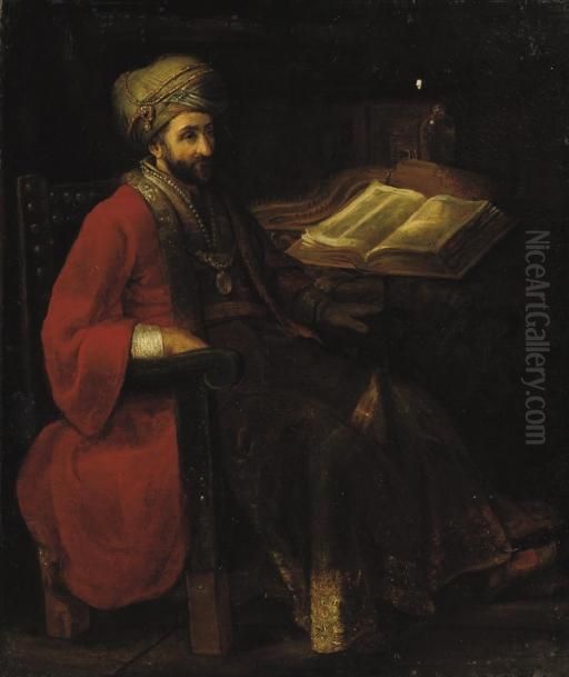 King David Reading The Holy Scripture Oil Painting by Harmenszoon van Rijn Rembrandt