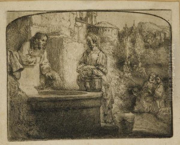 Le Christ Et La Samaritaine Oil Painting by Harmenszoon van Rijn Rembrandt