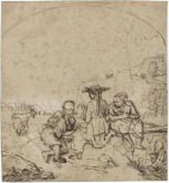 Pastoral Scene Oil Painting by Harmenszoon van Rijn Rembrandt