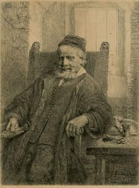 L'orfevre Jan Lutma. 1656 Oil Painting by Harmenszoon van Rijn Rembrandt