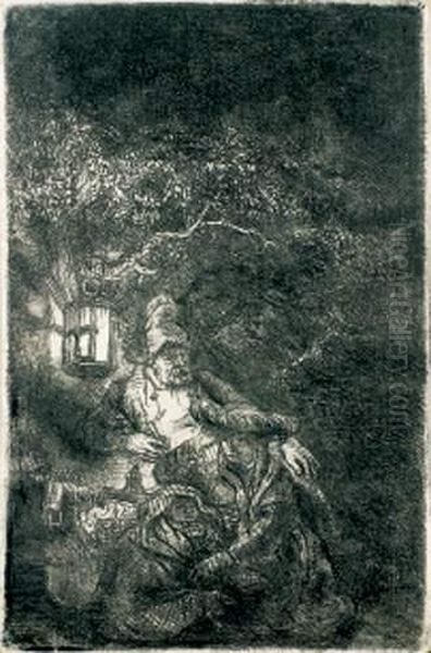 Le Repos En Egypte Oil Painting by Harmenszoon van Rijn Rembrandt