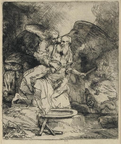 Abraham's Sacrifice (b., Holl. 35; H. 283) Oil Painting by Harmenszoon van Rijn Rembrandt