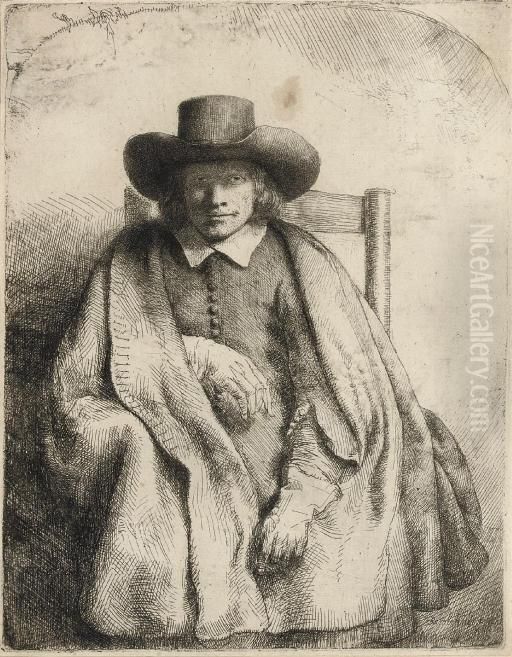 Clement De Jonghe, Printseller (b., Holl. 272; H. 251) Oil Painting by Harmenszoon van Rijn Rembrandt