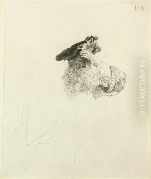 An Old Man Shading His Eyes With His Hand (b., Holl. 259; H. 169) Oil Painting by Harmenszoon van Rijn Rembrandt