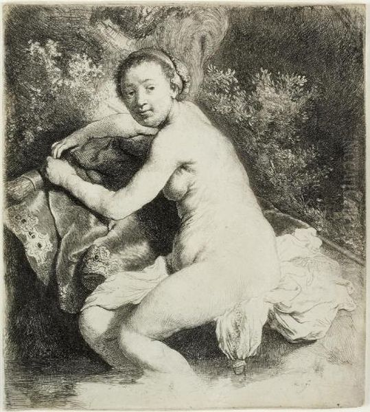 Diana At The Bath (b., Holl. 201; H. 42) Oil Painting by Harmenszoon van Rijn Rembrandt