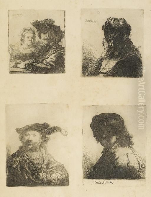 Recueil De Quatre-vingt-cinq 
Estampes Originales, Tetes, Paysages Et Differents Sujets, Dessinees Et 
Graves Par Rembrandt Oil Painting by Harmenszoon van Rijn Rembrandt