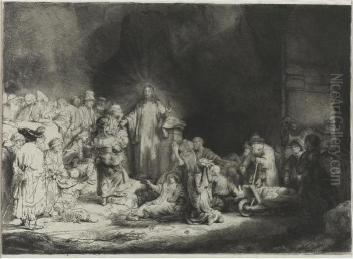 The Hundred Guilder Print (b., Holl. 74; H. 236; Bb. 49-1) Oil Painting by Harmenszoon van Rijn Rembrandt