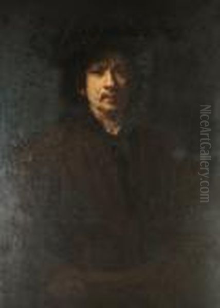 19th Century Self-portrait Oil Painting by Harmenszoon van Rijn Rembrandt
