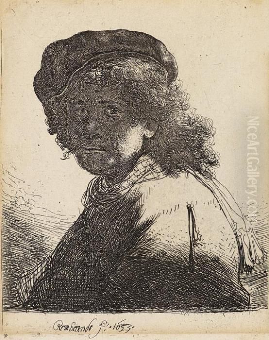Selbstportrait Mit Der Scharpe Um Den Hals Oil Painting by Harmenszoon van Rijn Rembrandt