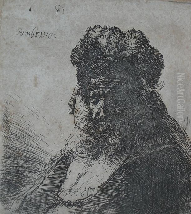 Self Portrait In Velvet Cap And Plume 1638 Oil Painting by Harmenszoon van Rijn Rembrandt