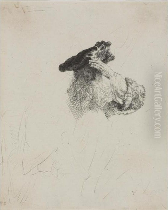 Old Man Shading His Eyes With 
His Hand (bartsch, Hollstein 259; Hind 169; Biorklund 38-3) Oil Painting by Harmenszoon van Rijn Rembrandt