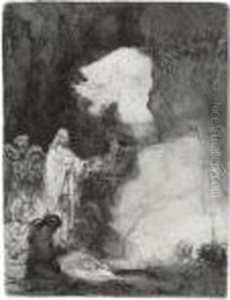 The Raising Of Lazarus (b., Holl. 72; H. 198; Bb. 42-b) Oil Painting by Harmenszoon van Rijn Rembrandt