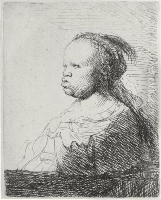 The White Negress (b., Holl. 357; H. 364; Bb. 30-17) Oil Painting by Harmenszoon van Rijn Rembrandt
