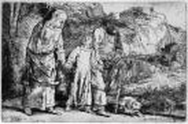 Jesus Mitseinen Eltern Aus Dem Tempel Heimkehrend Oil Painting by Harmenszoon van Rijn Rembrandt