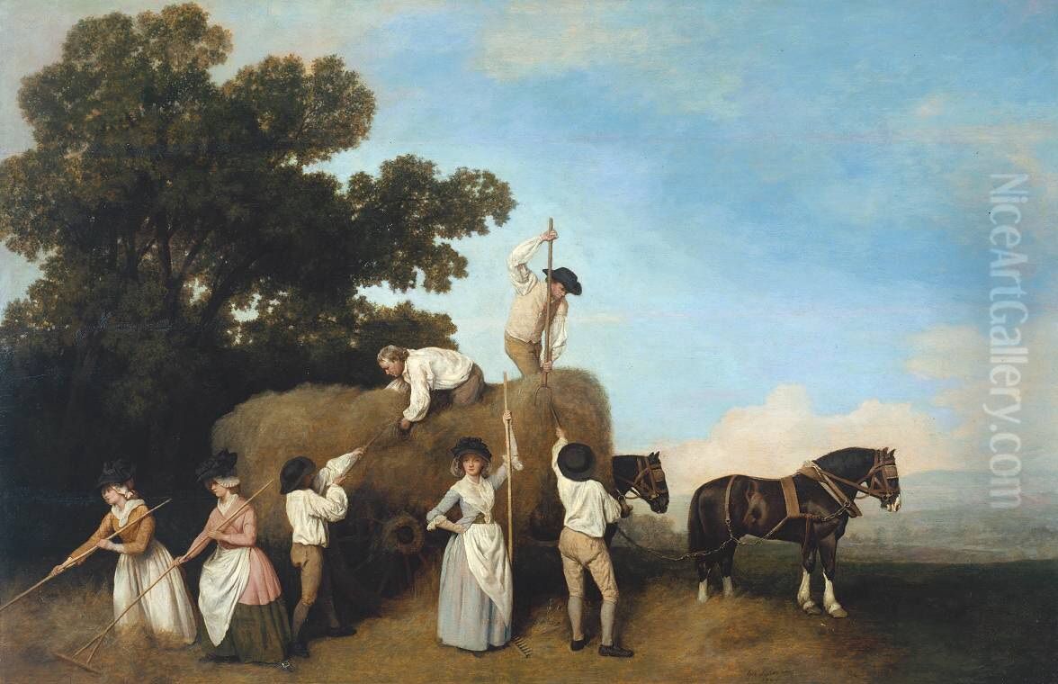 Haymakers Oil Painting by George Stubbs