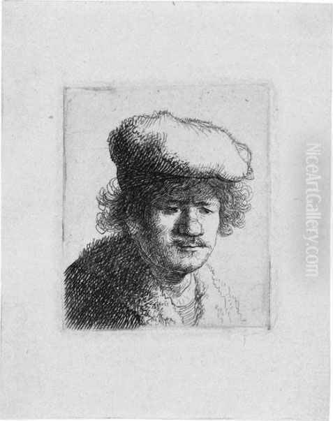 Selbstbildnis Mit Der Uberhangenden Kappe Oil Painting by Harmenszoon van Rijn Rembrandt
