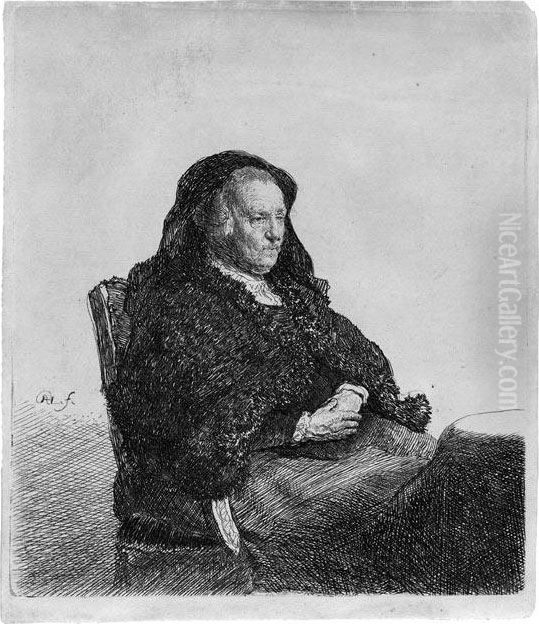 Rembrandts Mutter Mit Schwarzem Schleier Oil Painting by Harmenszoon van Rijn Rembrandt