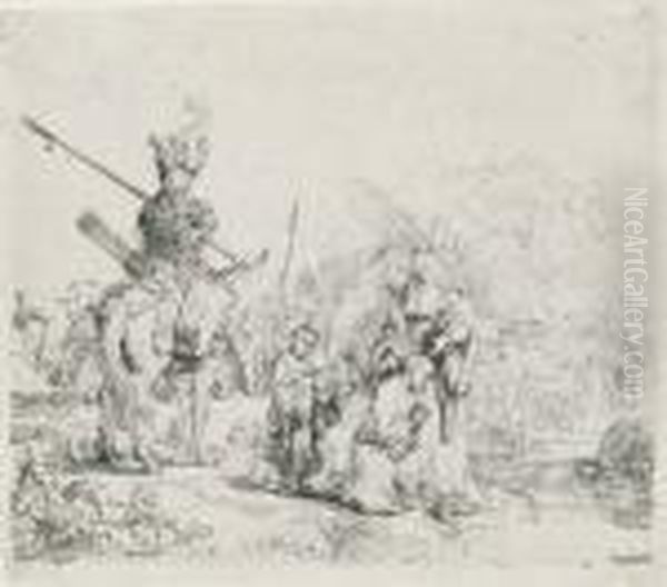 The Baptism Of The Eunuch (b., Holl. 98; H. 182) Oil Painting by Harmenszoon van Rijn Rembrandt