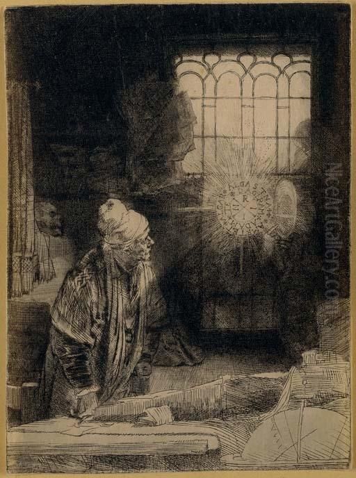 Faust (b, Holl. 270; H. 260) Oil Painting by Harmenszoon van Rijn Rembrandt