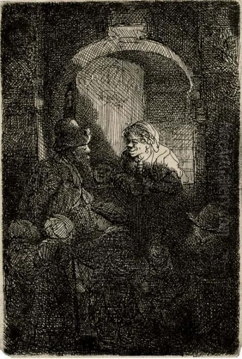 The Schoolmaster (b., Holl. 128; H. 192) Oil Painting by Harmenszoon van Rijn Rembrandt
