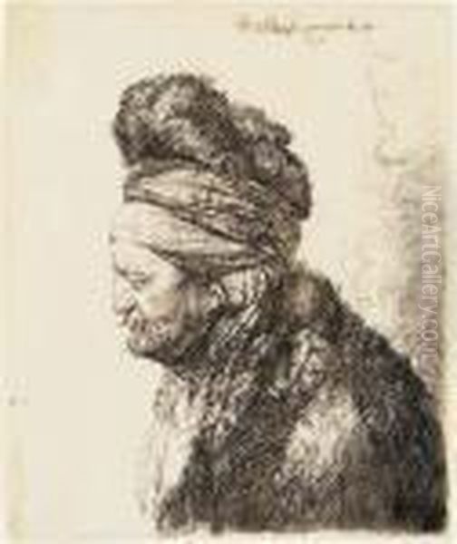Second Oriental Head Oil Painting by Harmenszoon van Rijn Rembrandt
