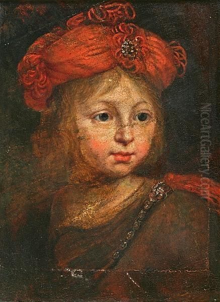 Portrait Of A Boy With A Turban Oil Painting by Harmenszoon van Rijn Rembrandt