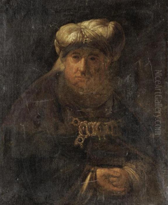 Portrait Of An Elderly Gentleman, Half Length, In Oriental Dress Oil Painting by Harmenszoon van Rijn Rembrandt