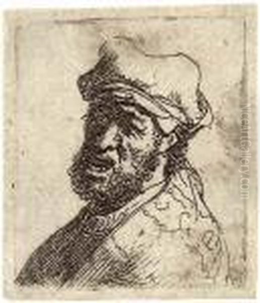 Man Crying Out, Three-quarters Left: Bust Oil Painting by Harmenszoon van Rijn Rembrandt