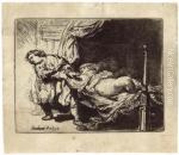 Joseph And Potiphar's Wife Oil Painting by Harmenszoon van Rijn Rembrandt
