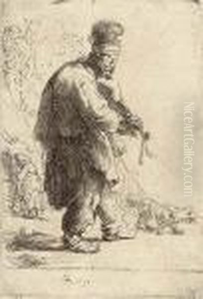 A Blind Fiddler Oil Painting by Harmenszoon van Rijn Rembrandt