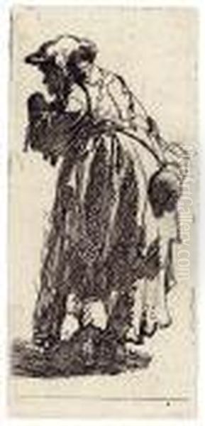 An Old Beggar Woman With A Gourd Oil Painting by Harmenszoon van Rijn Rembrandt