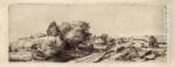 Landscape With A Milkman Oil Painting by Harmenszoon van Rijn Rembrandt