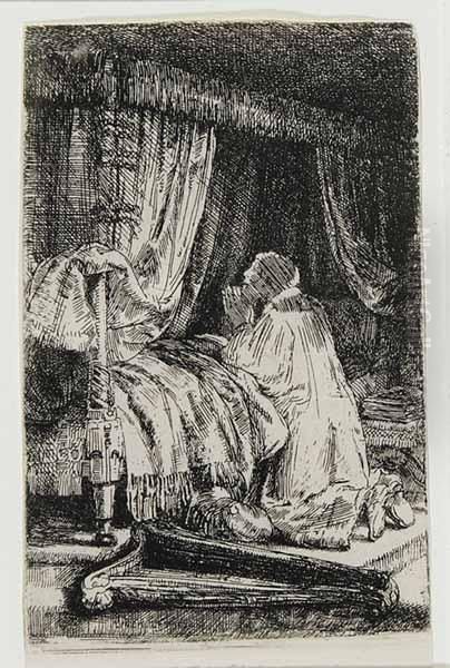 David In Prayer Oil Painting by Harmenszoon van Rijn Rembrandt
