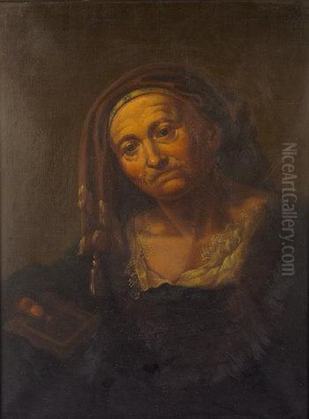 Seated Portrait Of An Elderly Lady Oil Painting by Harmenszoon van Rijn Rembrandt