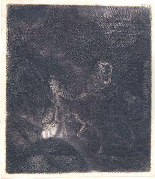The Flight Into Egypt Oil Painting by Harmenszoon van Rijn Rembrandt