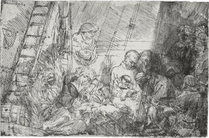 The Circumcision In The Stable (b., Holl. 47; H. 274; Bb. 54-b) Oil Painting by Harmenszoon van Rijn Rembrandt