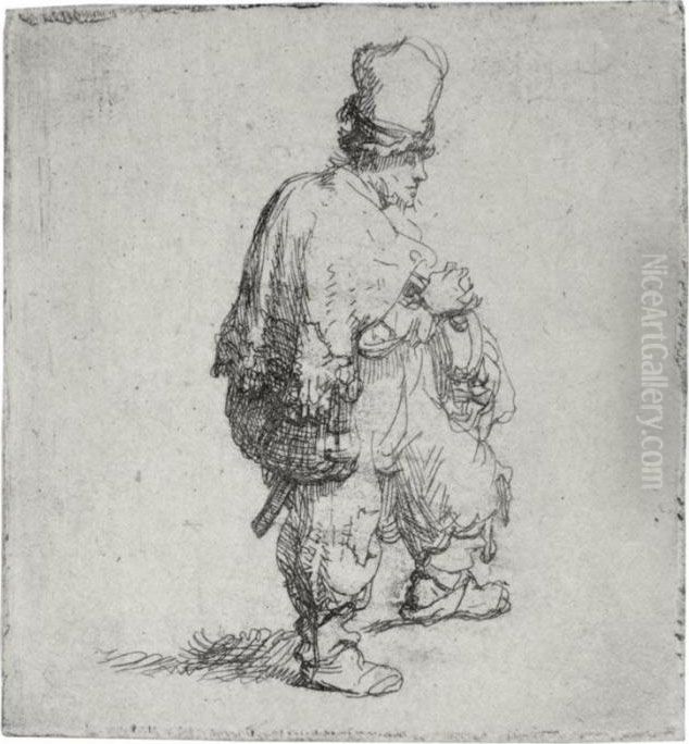 Polander Standing With Arms Folded (b., Holl. 140; H. 138; Bb. 35-7) Oil Painting by Harmenszoon van Rijn Rembrandt