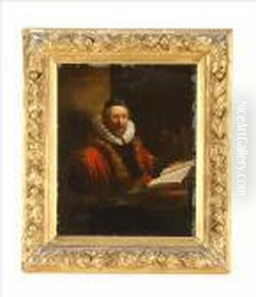 Portrait Of A Gentleman Wearing A Ruff Oil Painting by Harmenszoon van Rijn Rembrandt