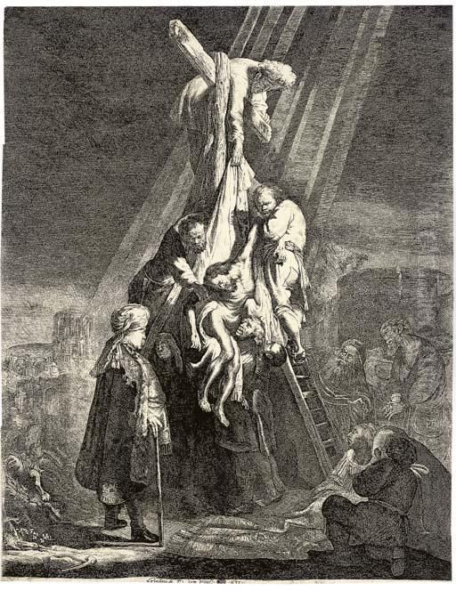 The Descent From The Cross Oil Painting by Harmenszoon van Rijn Rembrandt
