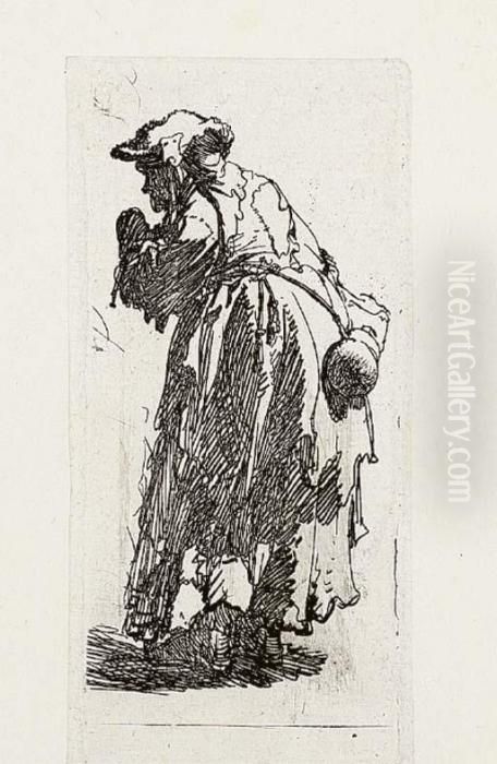 An Old Beggar Woman With A Gourd Oil Painting by Harmenszoon van Rijn Rembrandt