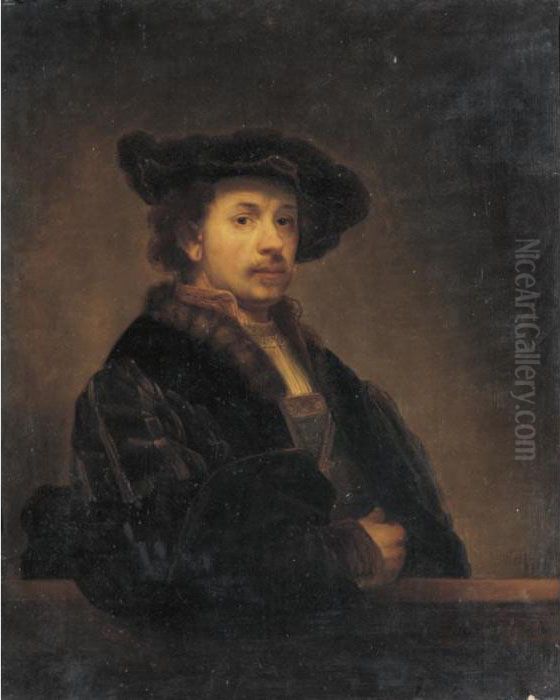 Portrait Of Rembrandt Van Rijn Oil Painting by Harmenszoon van Rijn Rembrandt