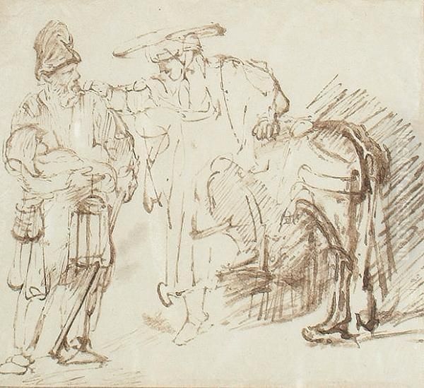 A Study Of Figures Oil Painting by Harmenszoon van Rijn Rembrandt