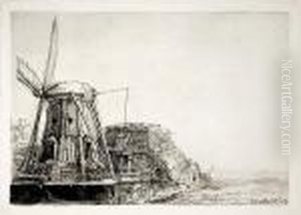 Ansicht Einer Muhle Oil Painting by Harmenszoon van Rijn Rembrandt