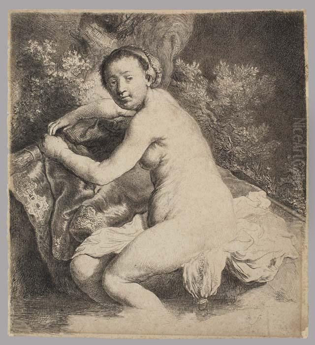 Diana At The Bath Oil Painting by Harmenszoon van Rijn Rembrandt