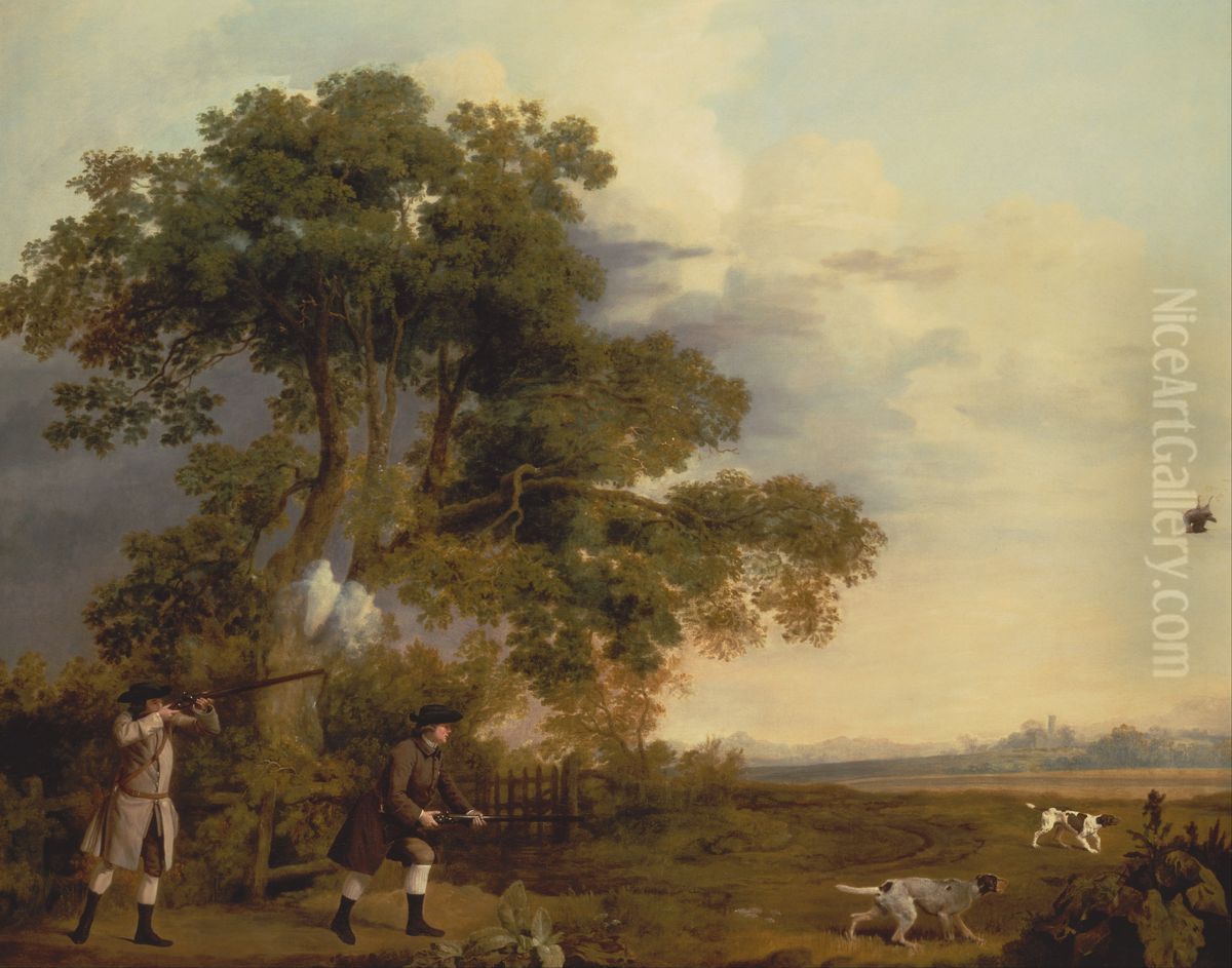 Two Gentlemen Shooting Oil Painting by George Stubbs