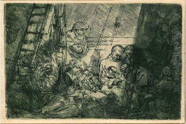 La Circoncision Dans L'etable. Oil Painting by Harmenszoon van Rijn Rembrandt