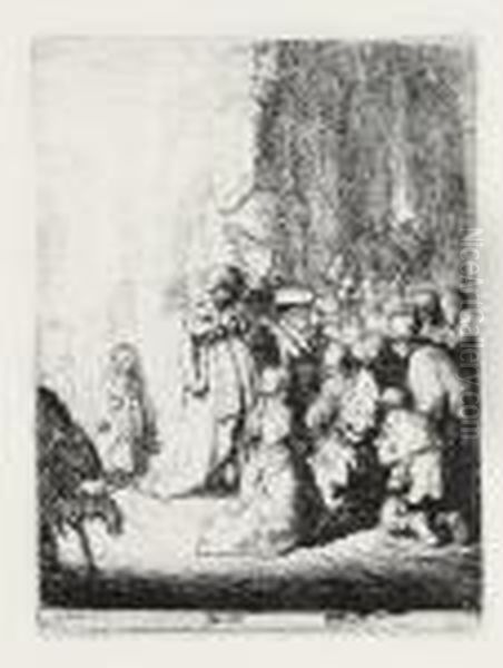 Presentation In The Temple With The Angel Oil Painting by Harmenszoon van Rijn Rembrandt