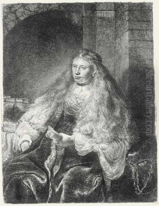 Great Jewish Bride Oil Painting by Harmenszoon van Rijn Rembrandt