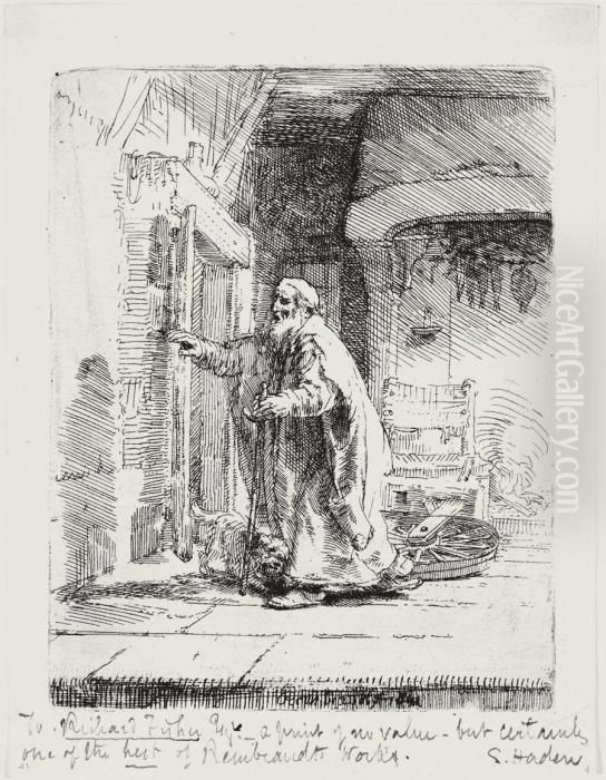 The Blindness Of Tobit (b., Holl. 42; H. 252; Bb. 51-d) Oil Painting by Harmenszoon van Rijn Rembrandt