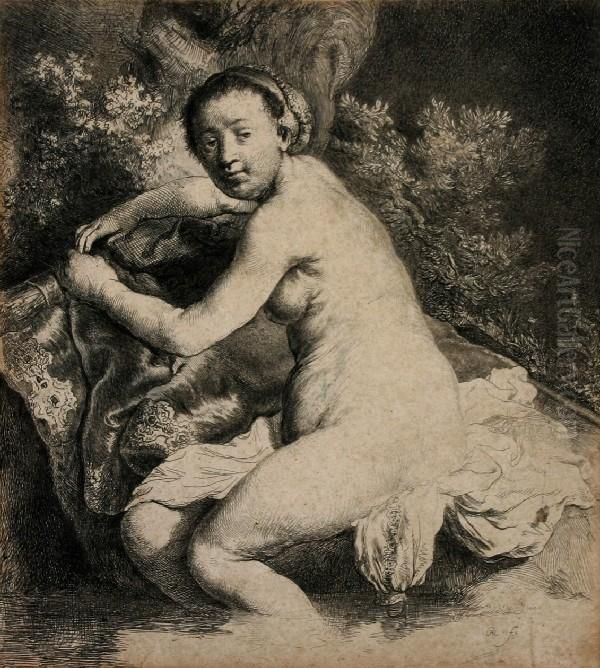 Diana At The Bath Oil Painting by Harmenszoon van Rijn Rembrandt